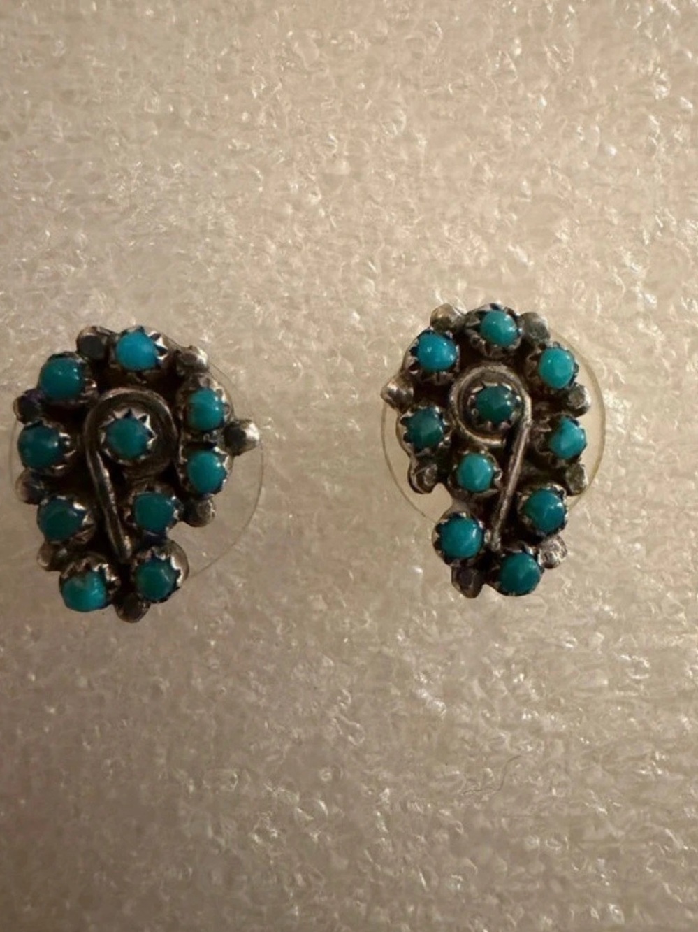 Vintage Zuni Petit Point Turquoise Earrings